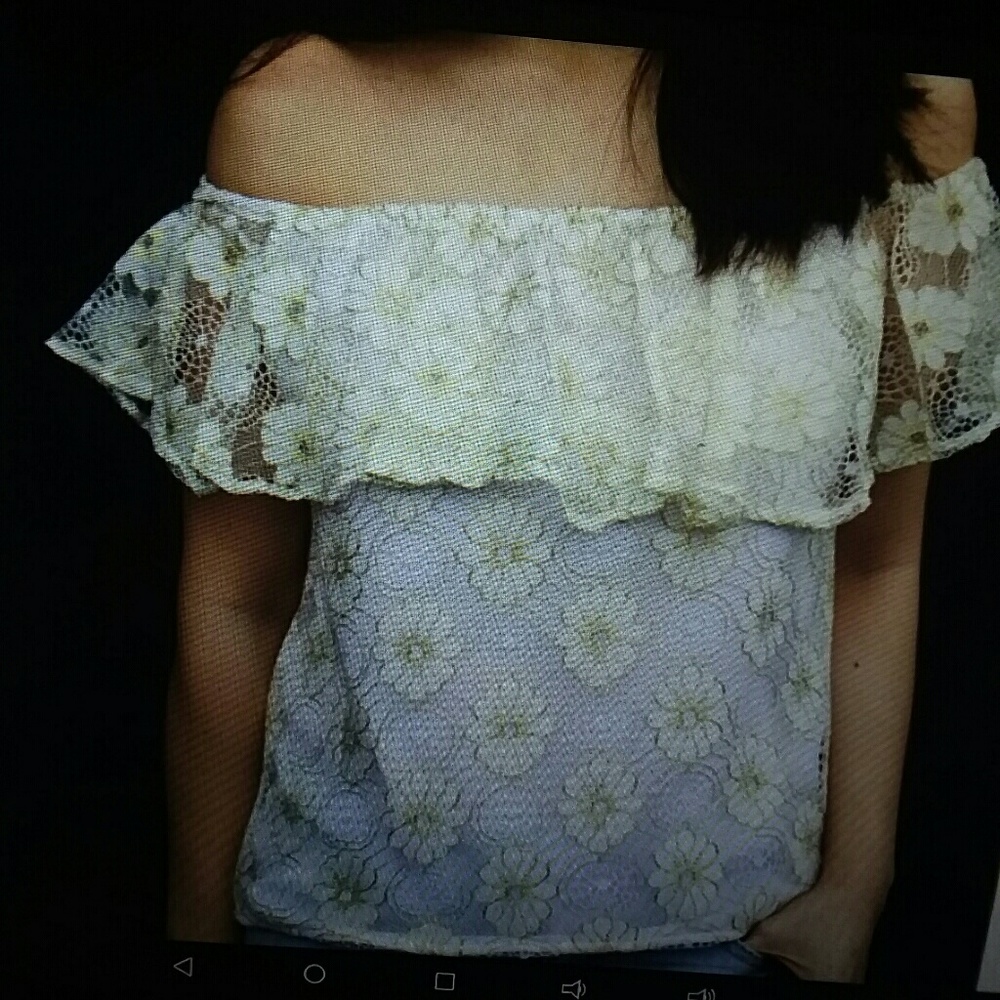 Boutique Lace Ruffle Top Off Shoulder Top Sale!!!